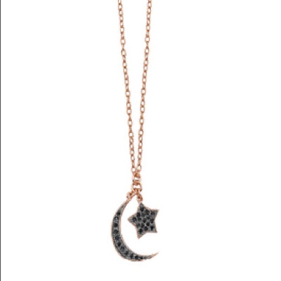Shashi Moon Star Rose Gold Necklace - Picture 1 of 1